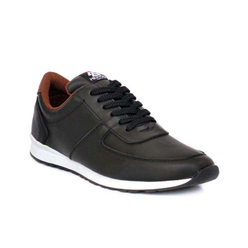 RABIOT BLACK |WOLF x HEROES| Sepatu Sneakers Hitam Sporty Kasual Pria Original CH leather