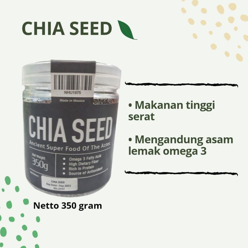 

Chia Seed 350gram Kemasan Toples Super Food Untuk Jantung