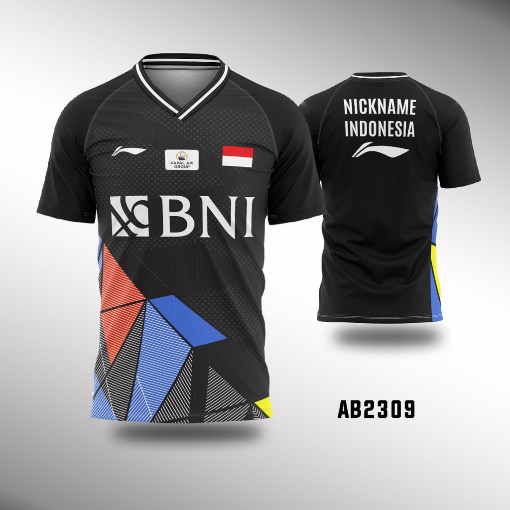 JERSEY KAOS BADMINTON INDONESIA LINING ADA UKURAN JUMBO FREE CUSTOM
