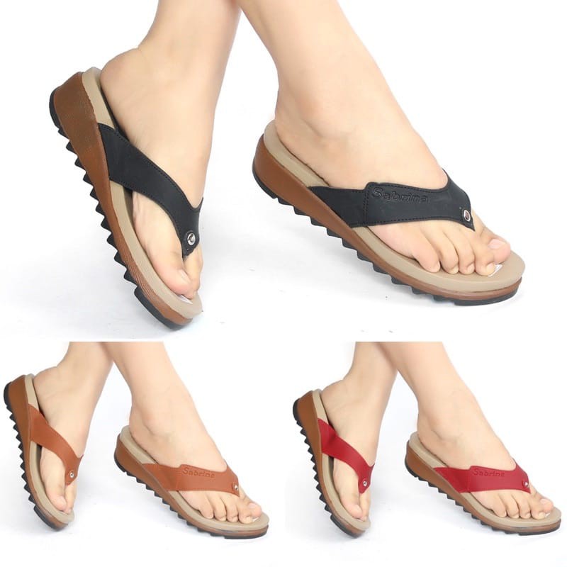 SENDAL JEPIT WANITA 3cm WEDGES TERBARU PESTA KEKINIAN SANDAL PEREMPUAN IBU DEWASA KONDANGAN 102