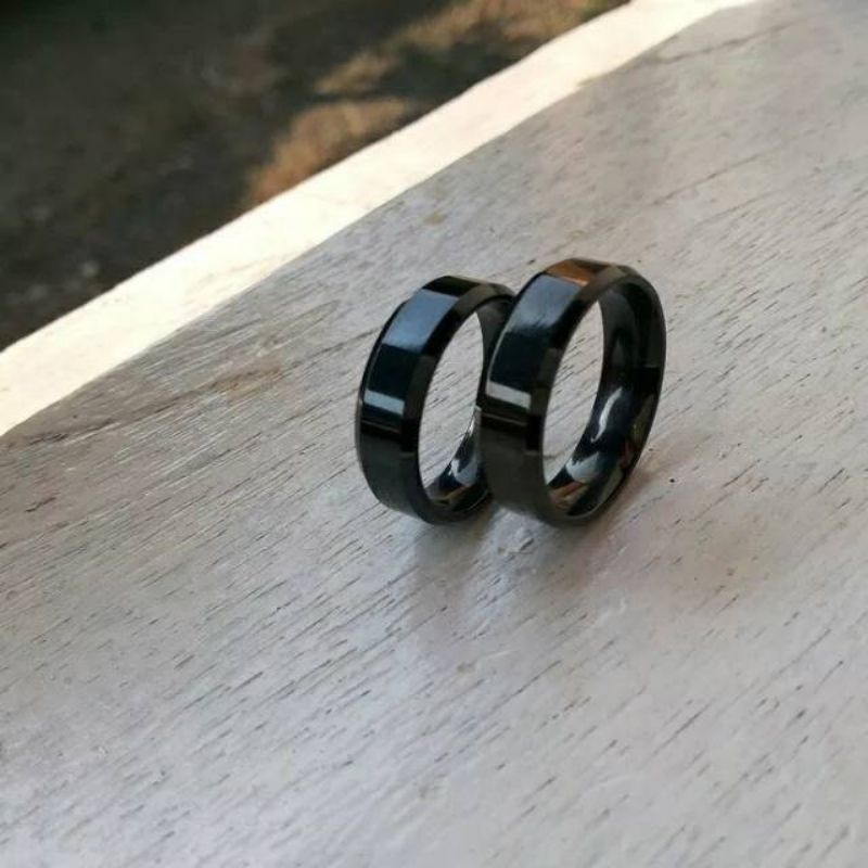 Cincin titanium hitam cantik elegan single couple