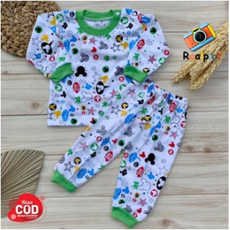 Setelan Baju Bayi Kaos Oblong Piyama Bayi lengan panjang Anak usia 6-12 Bulan Almeera Baby and Kids