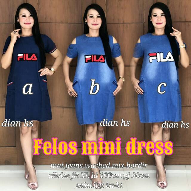 FELOS MINI DRESS//MINI DRESS NAT JEANS WASH//DRESS MURAH