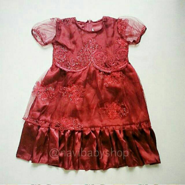 Dress red tule