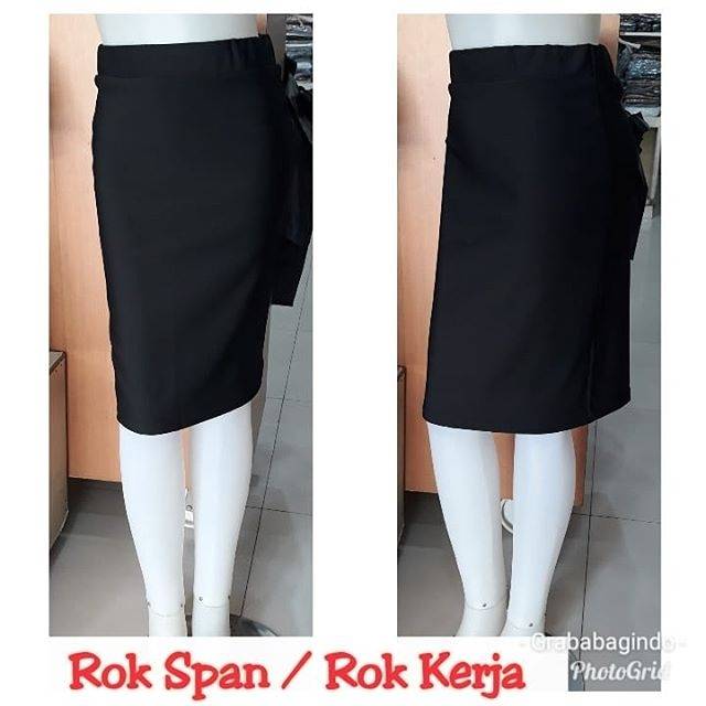 ROK SPAN / ROK HITAM SELUTUT / ROK KERJA / ROK KANTOR / ROK PKL / ROK KULIAH PREMIUM FREE SIZE