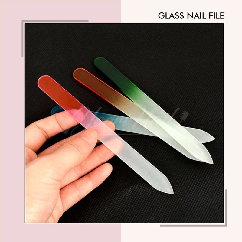 Glass nail file manicure buffer nail art files kikir kuku kaca