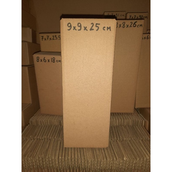 

Kardus 9x9x25 cm baru polos luar dalam