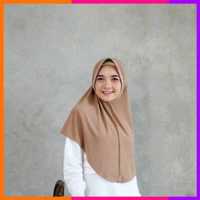 HIJAB / JILBAB INSTAN KHIMAR DENGAN PED RENDA PREMIUM - BAHAN STELA HALUS