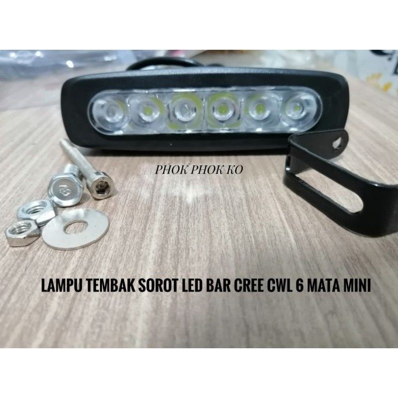 Lampu Tembak Sorot LED Bar Cree CWL 6 Mata Mini