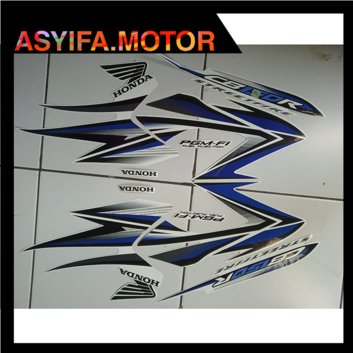 stiker striping CB150R streetfire putih biru