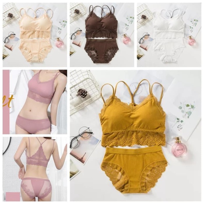 BRA WANITA SET TANPA KAWAT PAKAIAN DALAM BRALETTE SEXY BH B06 BRA WANITA SET TANPA KAWAT ASLI IMPORT