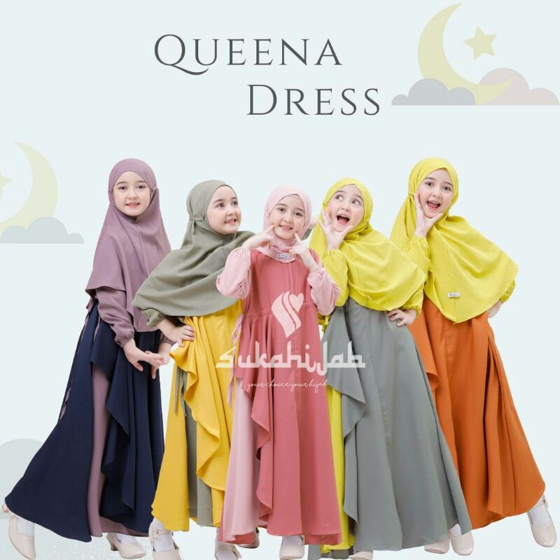 QUEENA DRESS BY SUKAHIJAB DRESS ANAK BAJU ANAK