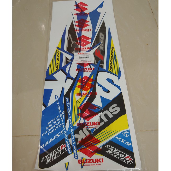 Stiker Bodi & Lis Body & Striping Satria Fu 2015 Biru Gp Original