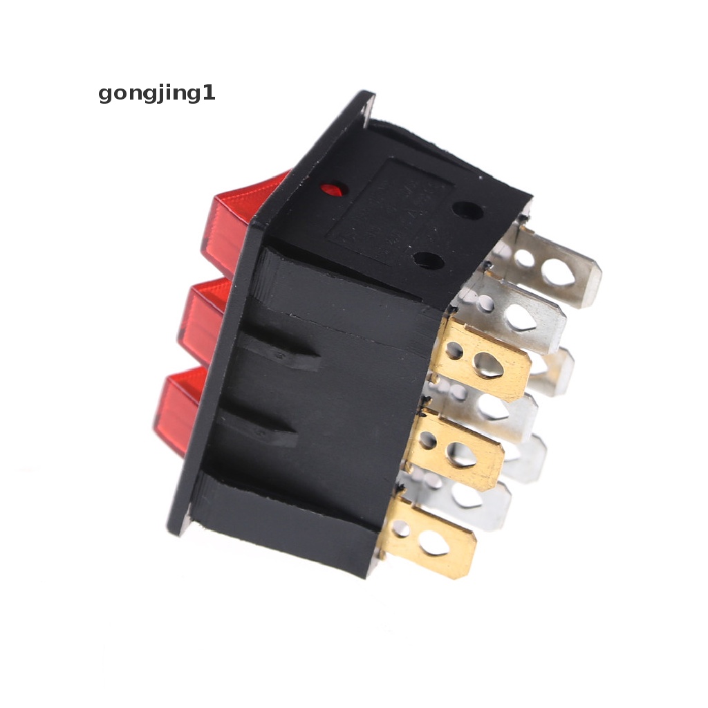 Ggg KCD3 34x40 Saklar Rocker Switch 9 Pin 2 Posisi Dengan Lampu Merah