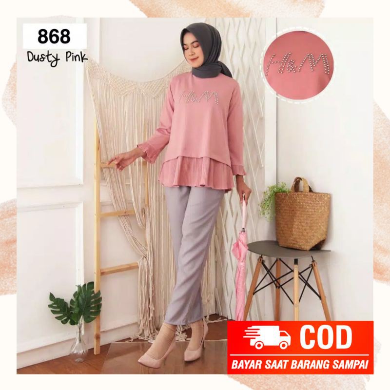 Atasan Plisket Blouse Plisket SS868 Blus Plisket Atasan Prisket Blouse Prisket Pleated Blouse