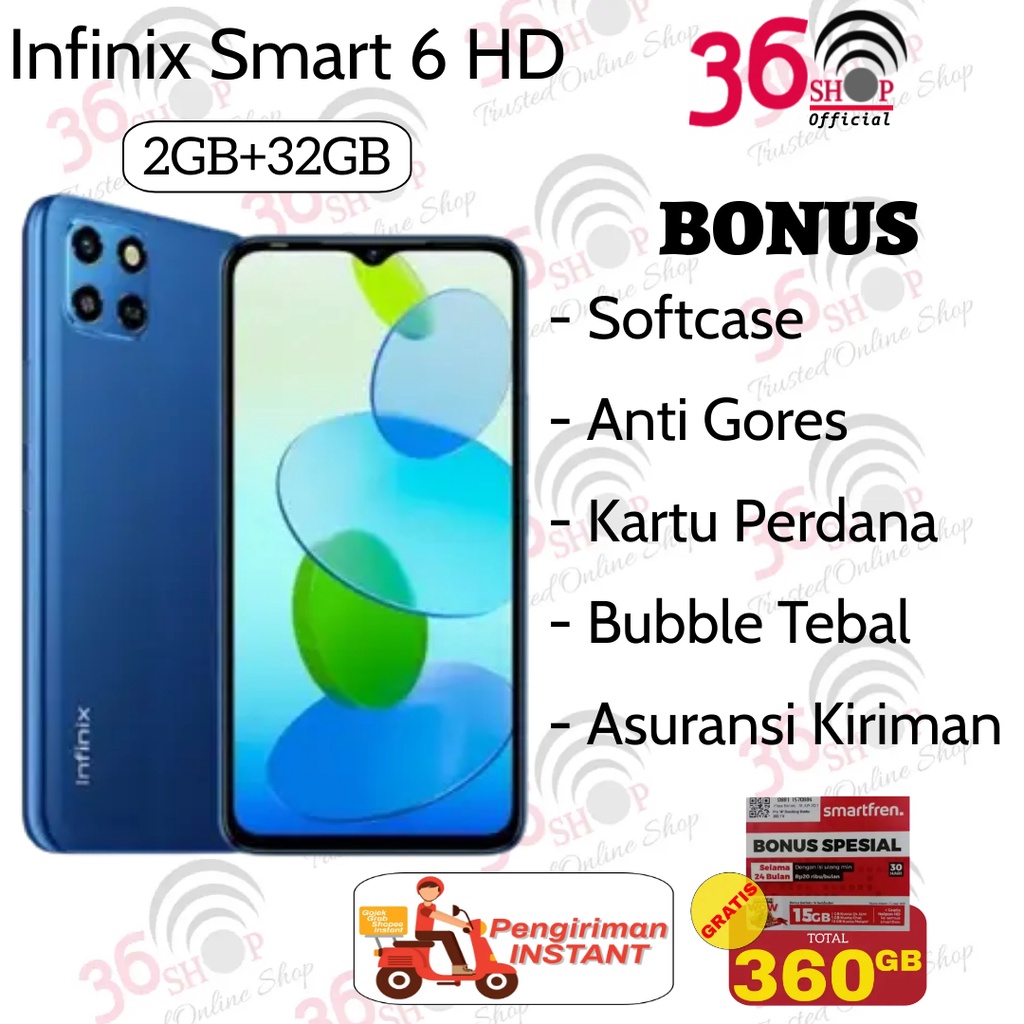 Infinix Smart 6 HD[ 2GB+32GB] Garansi Resmi infinix 1Tahun