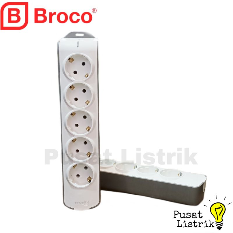 Stop Kontak 3-6 Lubang + Indikator Broco Tipe Slanting OB Stop Kontak 3-6Lubang Lampu Stop Kontak Outbow Broco Model Miring