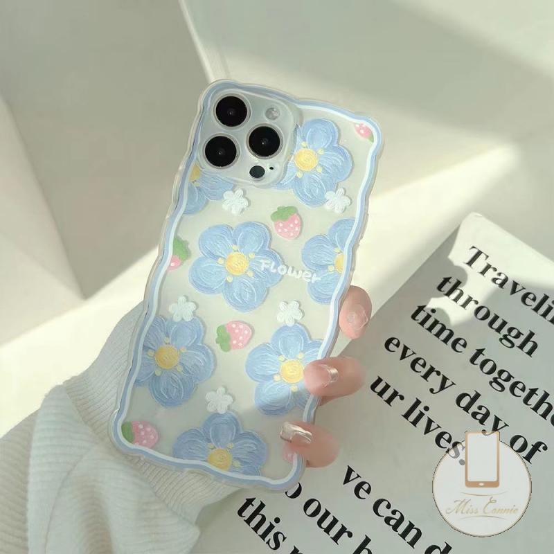 Soft Case Tpu Transparan Motif Bunga Strawberry Untuk iPhone 7 Plus 8 Plus 11 X XR XS Max 12 13 Pro Max 6 6s Plus SE 2020