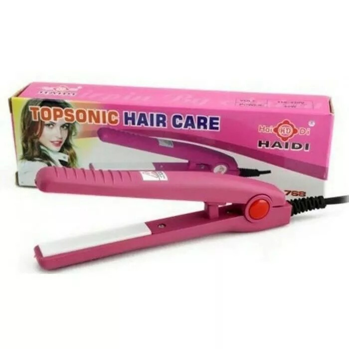 Catokan Mini Pelurus Rambut Haidi -Catokan Rambut Mini Pink - Catok Rambut Mini