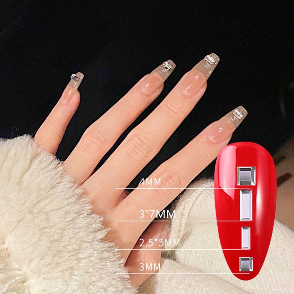 MXBEAUTY Nail Art Rhinestones Warna-Warni Cermin Aksesoris Permata Batu Flatback Manik-Manik AB Kristal Manicure Charms