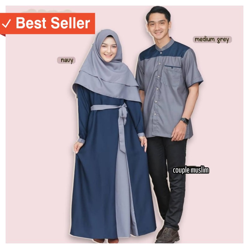 PAKAIAN MURAH FASHION REMAJA STYLE KEREN / BAJU PASANGAN MUSLIM TERBARU HANIF HANIFAH COUPLE BEST