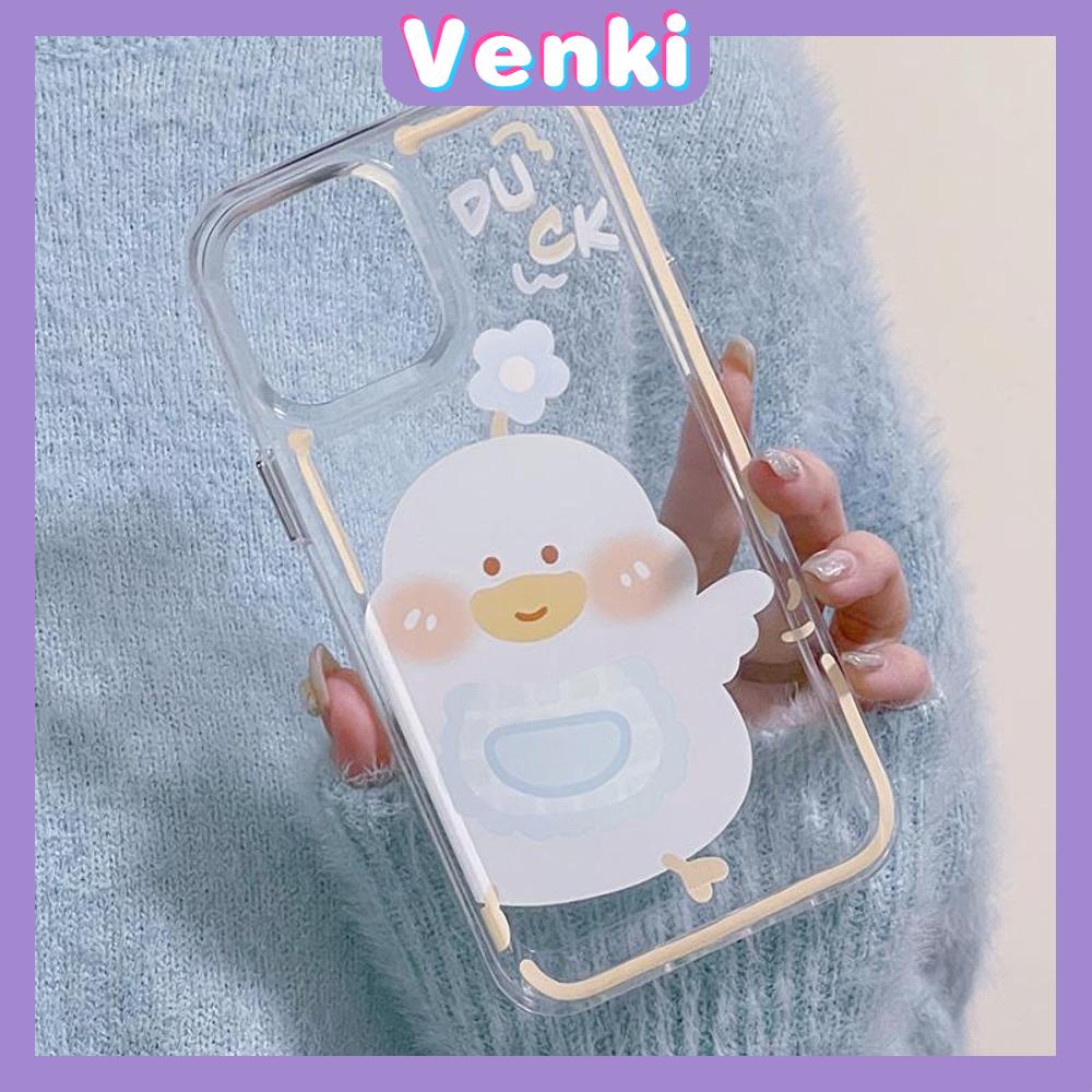 iPhone Case Clear Case Soft Thick TPU Shockproof HD Super Transparent Protection Camera Plating Button Duck Cute For iPhone 13 Pro Max iPhone 12 Pro Max iPhone 11 iPhone 7Plus