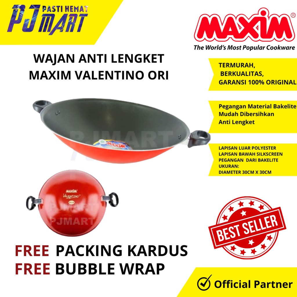 Wajan Anti Lengket Maxim Valentino Ori | Wajan Anti Lengket | Wajan Maxim | Wajan Goreng Tanpa Minya