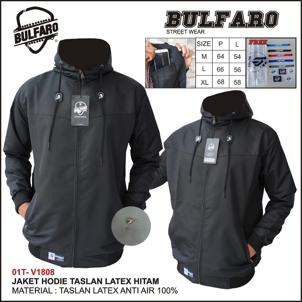 JAKET HOODIE OUTDOR PRIA ANTI AIR ORIGINAL BULFARO