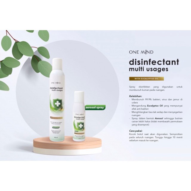 [OBRAL} One Mind Disinfectant Spray with Eucalyptus Oil / Spray Disinfektan 100ML / 420 ML