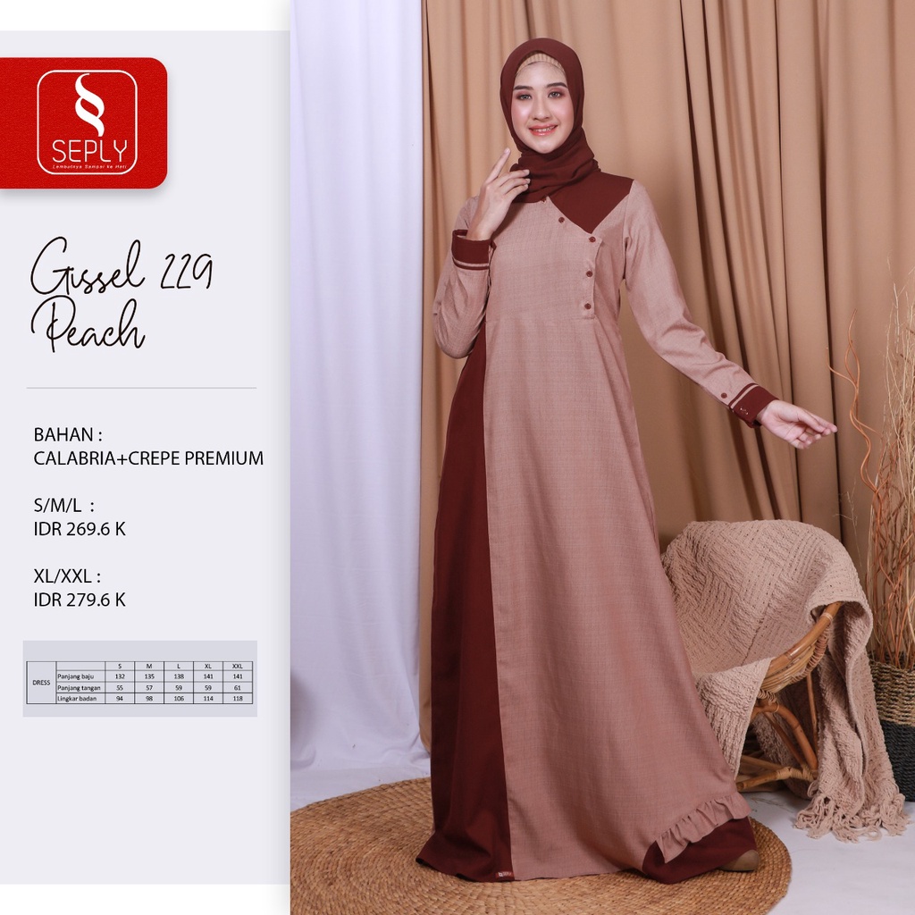 GAMIS TERBARU 2021 SEPLY GISSEL 229 PEACH