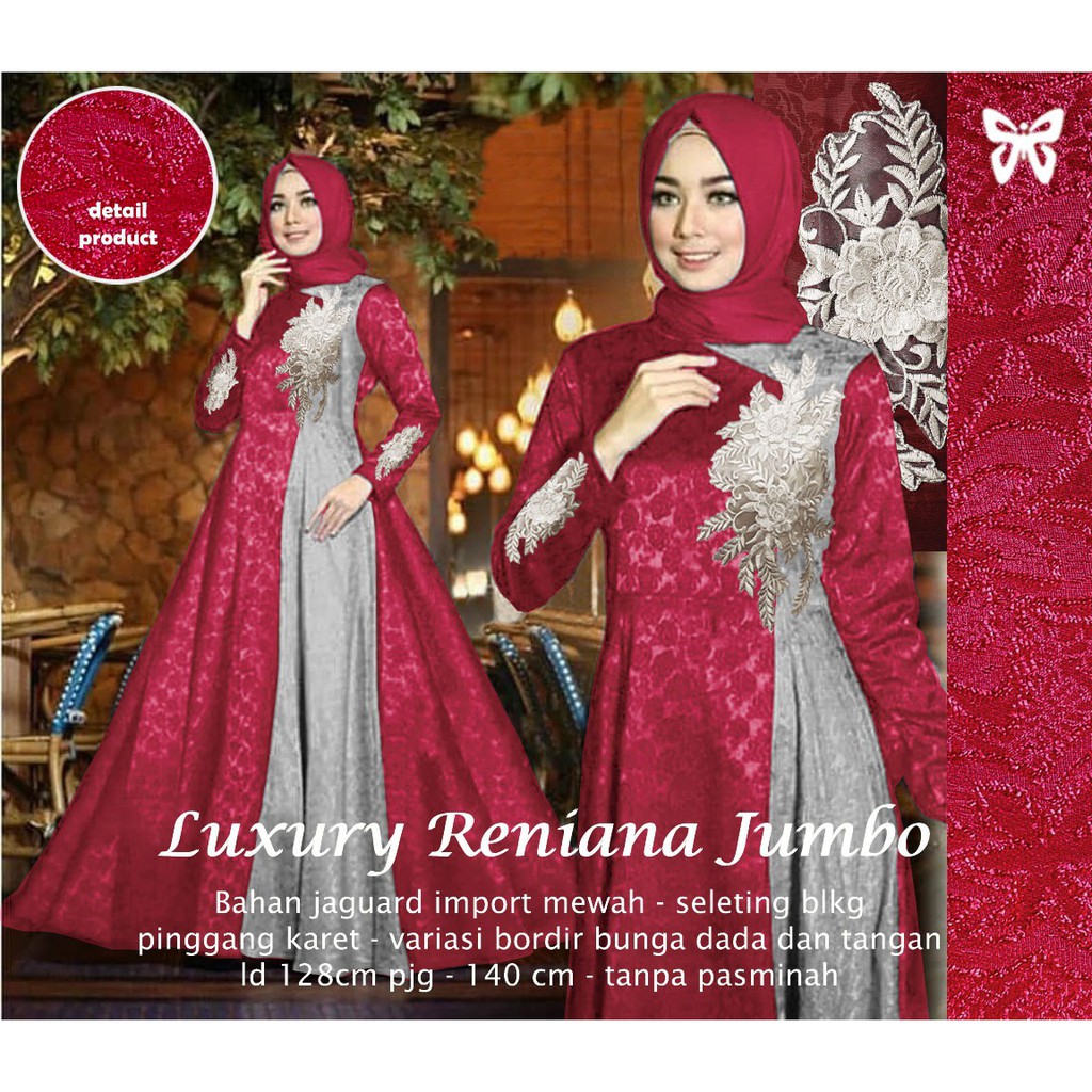 HOPYLOVY - Gamis Wanita Jumbo Terbaru Reniana Luxury