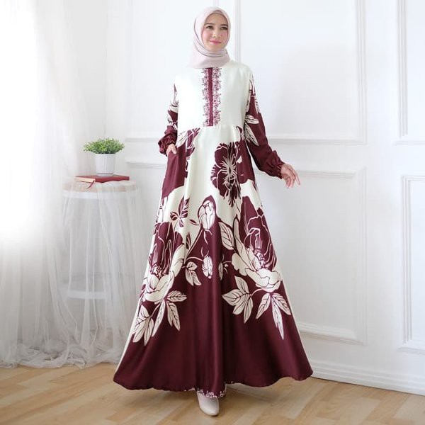 Baju Muslim Sabiza Maxi Maroon NI - Maxi Wanita Maxmara Maroon