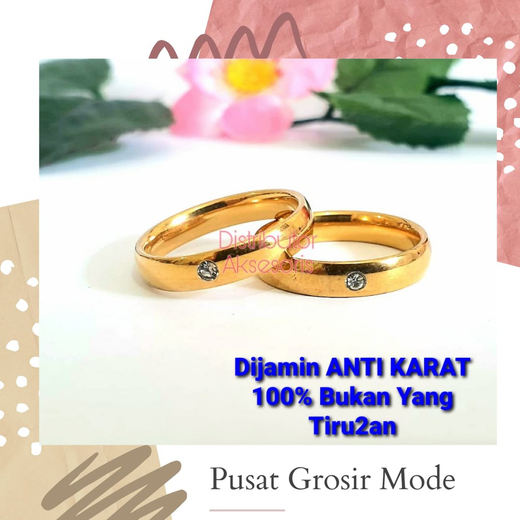 Cincin Couple Titanium ANTI KARAT SELAMANYA PGM CT28 SATUAN