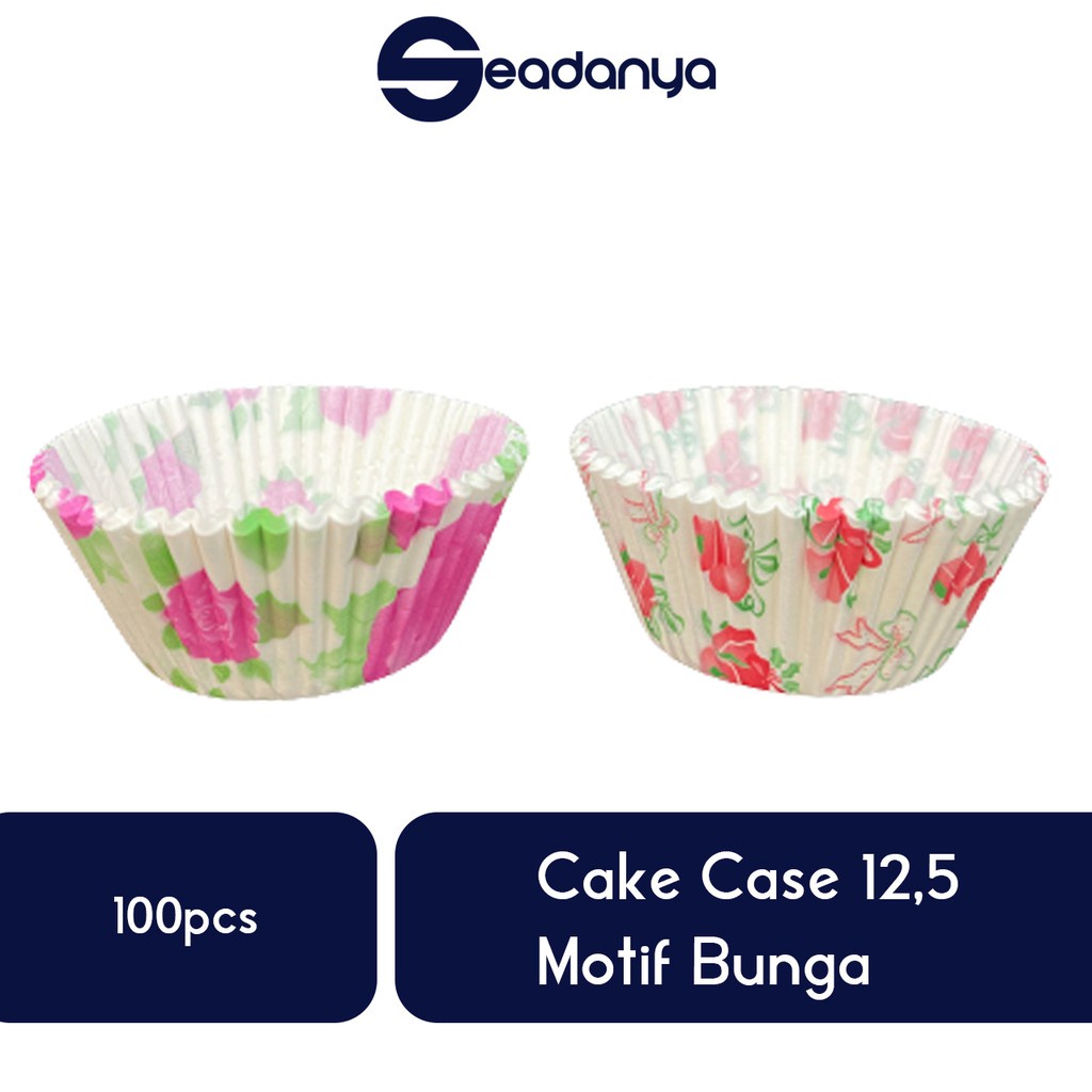 Cake Cases 12,5 Motif random 100pcs -Cup Cake Bolu/Roti Kukus/Kue/Coklat Cake/Kertas Alas/Paper Cup