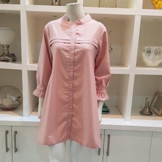 Tunik kemeja garis dada by edness kayla