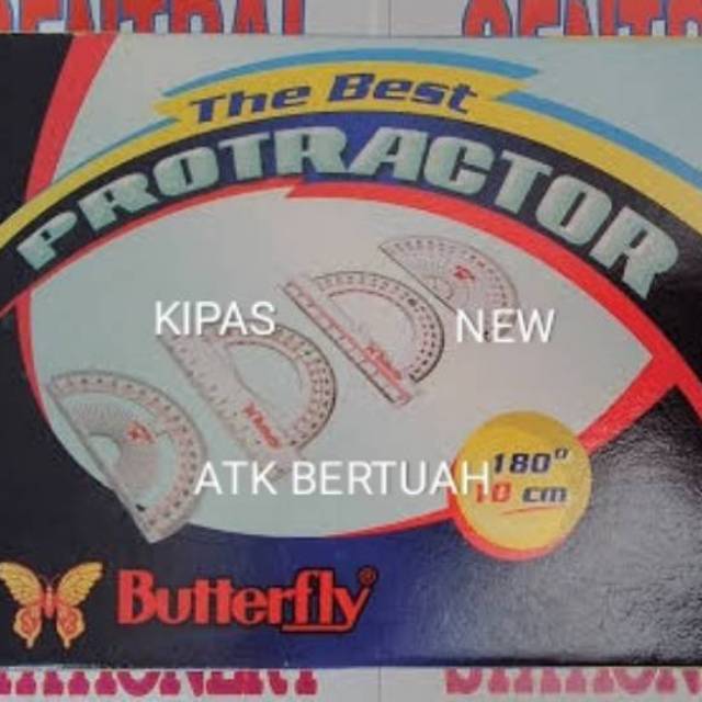 

BUSUR BUTTERFLY 180 360 DERAJAT BULAT 1/2 LINGKARAN PROTRACTOR NO 8