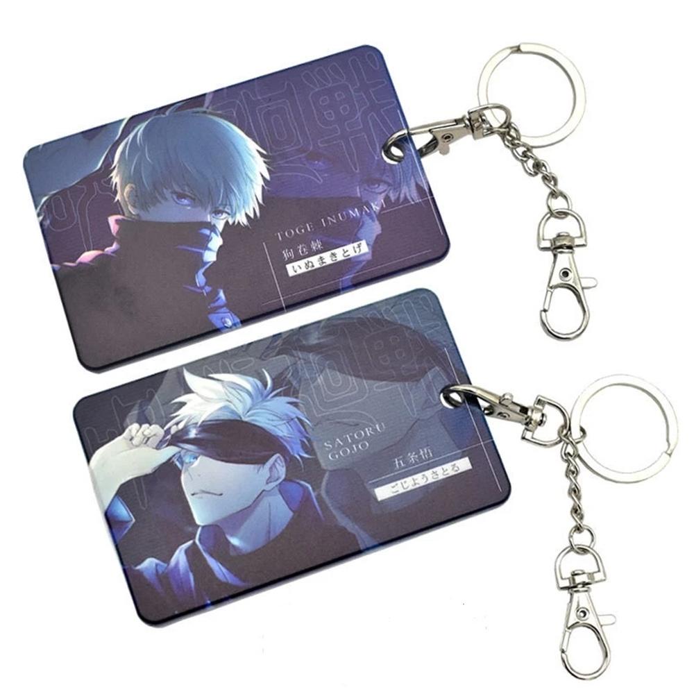 【 ELEGANT 】 Jujutsu Kaisen Card Holder Portable Anak Hadiah Cosplay Cover Bga Liontin Siswa Gantungan Kunci Kartu Case