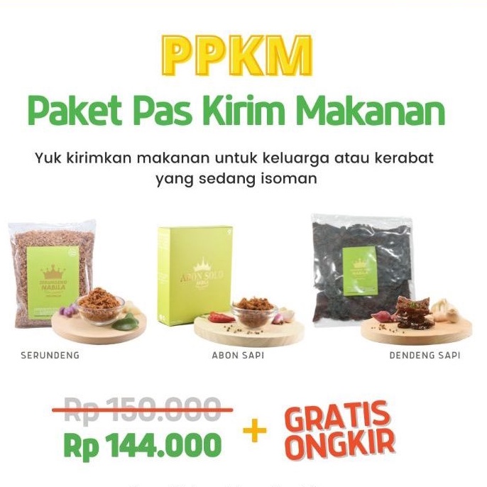 PPKM - Paket Pas Kirim Makanan (Abon, Dendeng, Serundeng) - ABON SOLO NABILA OFFICIAL