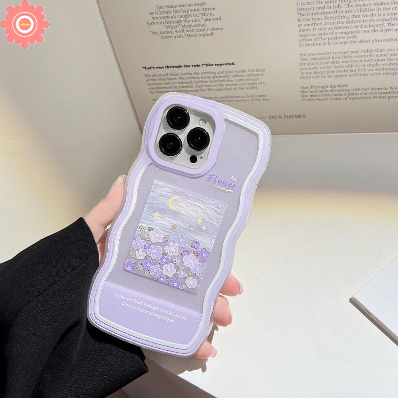 Soft Case Motif Lukisan Bunga Ungu Untuk Vivo V25E V25 Y22 Y22S V20 V21 V23E Y75 Y55 T1 Y20i Y12s Y11 Y15 Y33S Y12 Y21 Y21I Y20