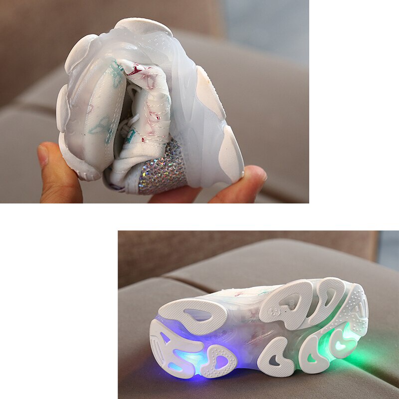 Sepatu Anak Laki Laki - Sepatu Anak Perempuan - Interesting MOTIF Butterfly 012 LED Sepatu Sport Anak Casual Import