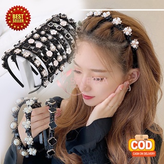 Image of Bando Korea Perempuan Dewasa Motif Bunga Aksesoris Rambut Lucu Anak Perempuan Kualitas Premium AK107