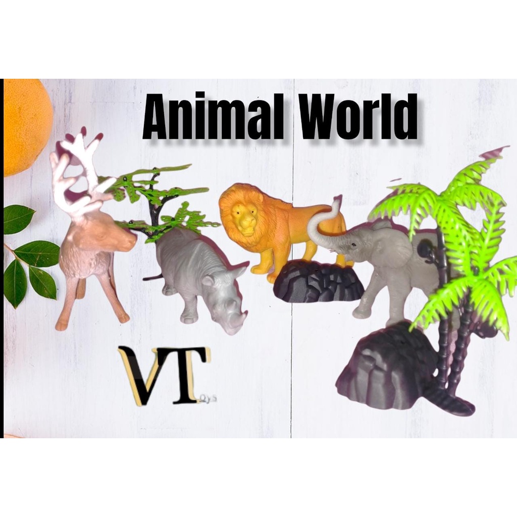 Mainan hewan bahan karet/Animal world