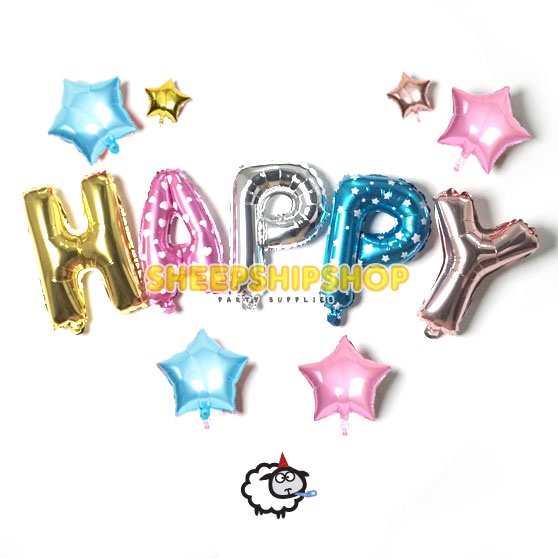 (ECERAN) BALON HURUF ANGKA Foil 40cm Emas Silver Pink Biru Dekorasi Ulang Tahun Natal Christmas