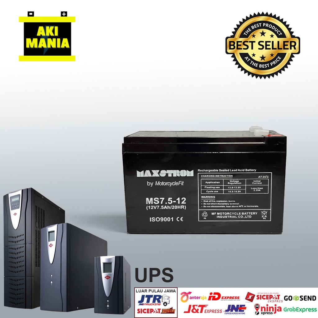 Aki ups 12V 7.5Ah Aki MAXSTROM 7.5-12