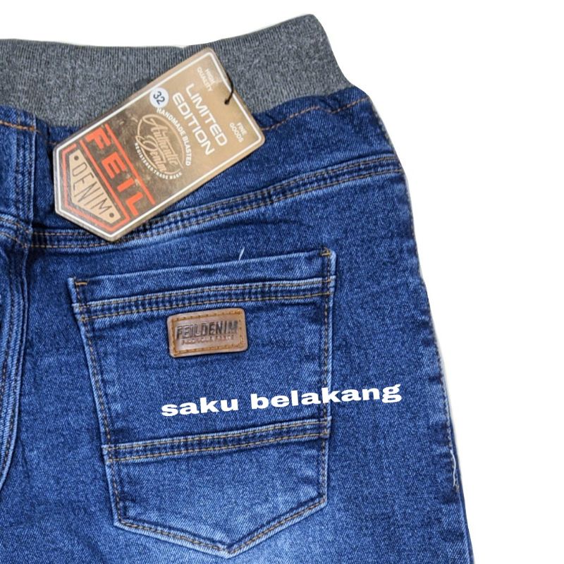 JEANS PANJANG PRIA PINGGANG KARET