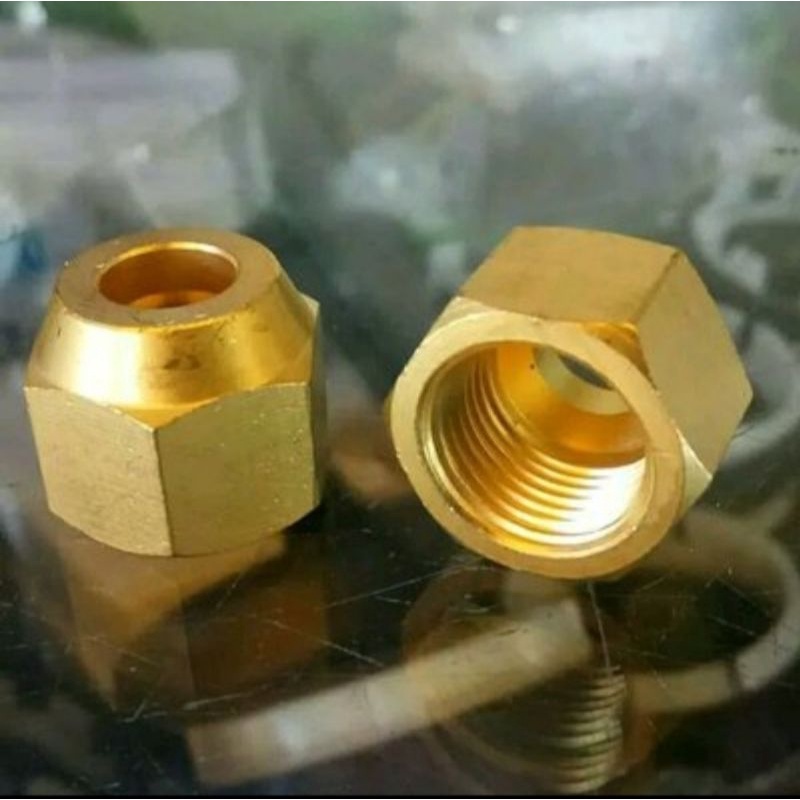 Nut Nepel 3/8 / Nat Nepel AC 3/8 / Sambungan Nepel AC Kuningan 3/8 / Nuat Nepel AC Kuningan 3/8