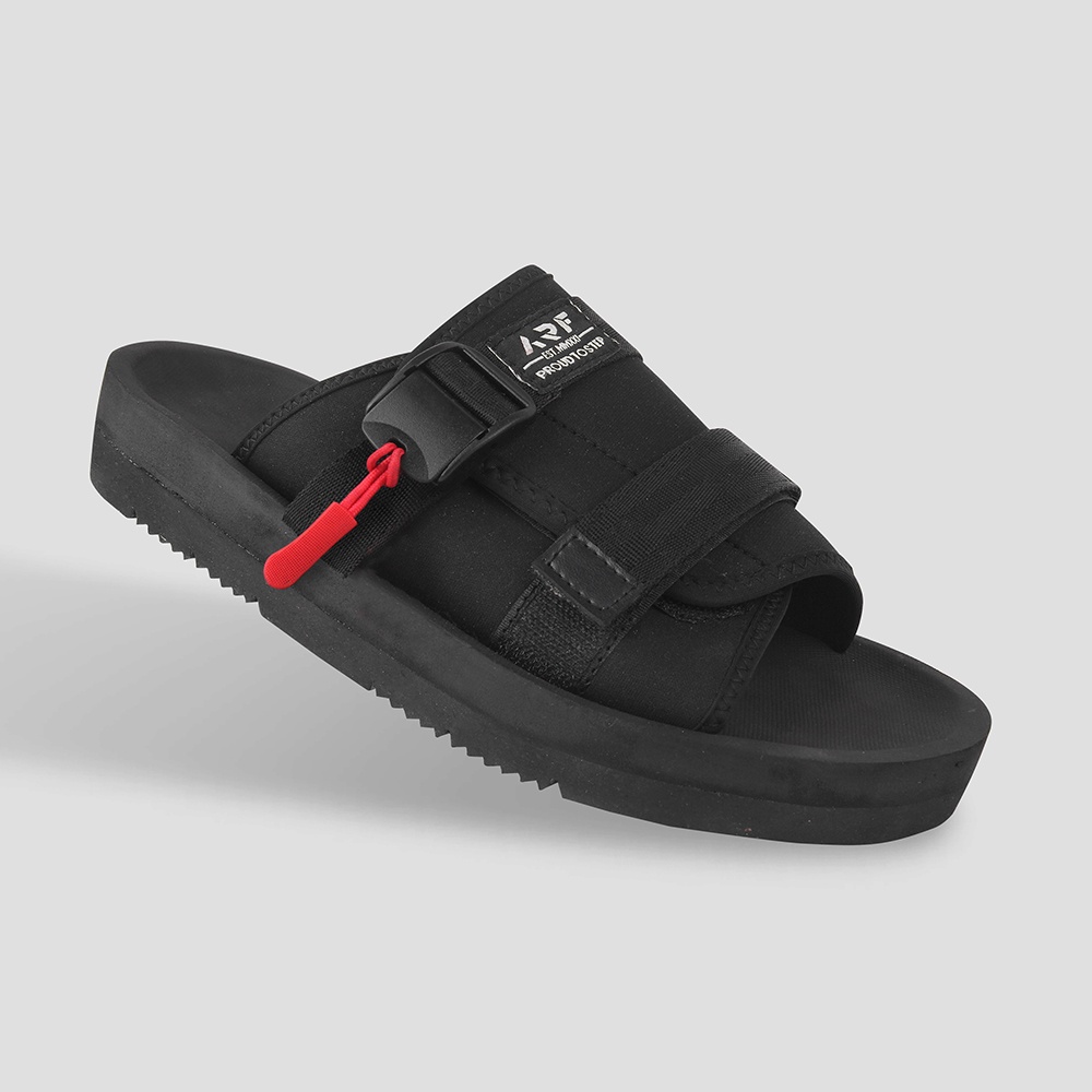 MARCO BLACK |ManNeedMe x ARF| Sandal Slip On Pria Sendal Slop Outdoor ORIGINAL