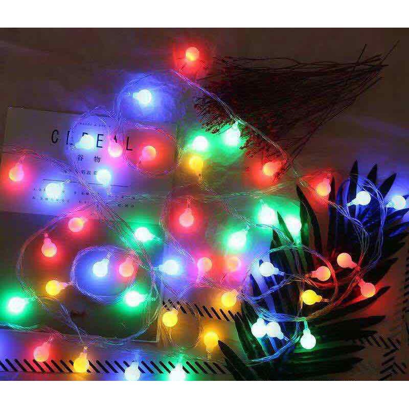 MurmerOfficial 10 meter Lampu Tumblr Bola Anggur Lampu Pohon natal Tumbler Model bulat led 50pcs E007