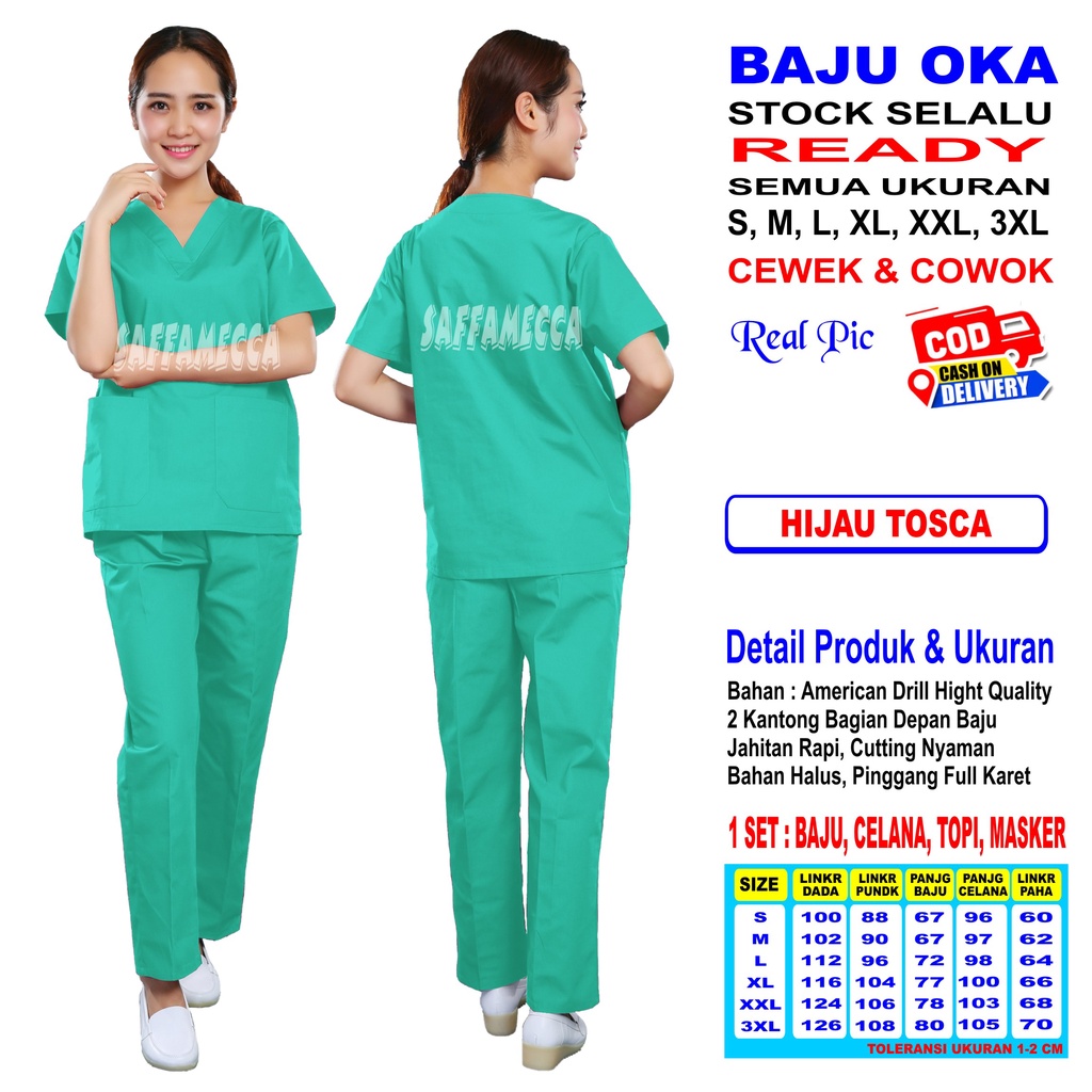 Baju Oka   Baju Bidan   Baju Jaga   Baju Perawat   Pria  Wanita Lengan Pendek