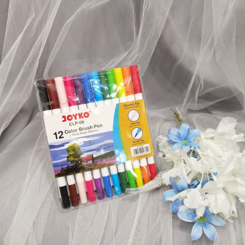 

Color Brush Pen Joyko 12 warna / pena kuas warna